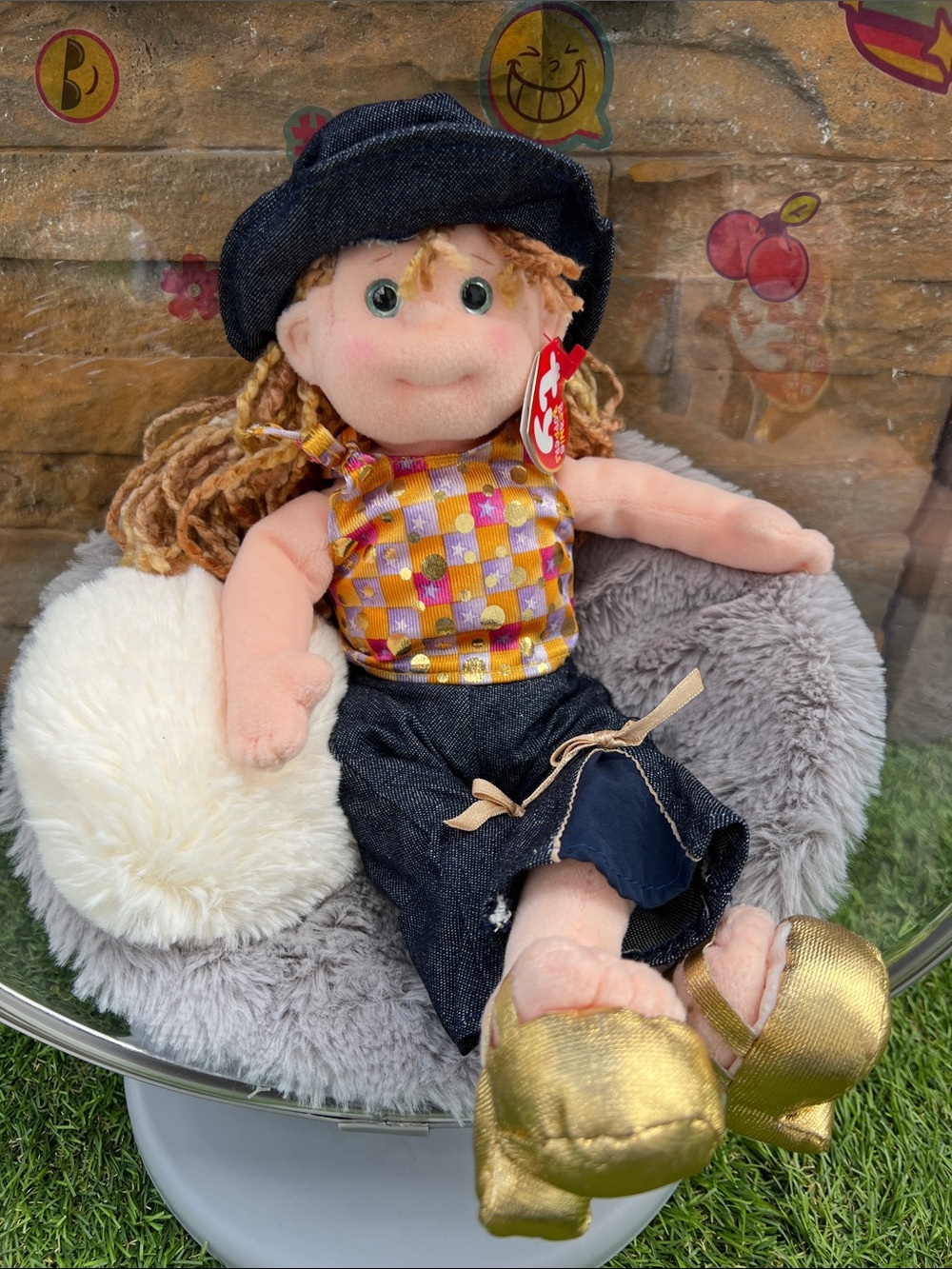 Vintage Y2K Ty Beanie Bopper Happy Hanna plush doll 13” from 2002 NEW WITH TAGS